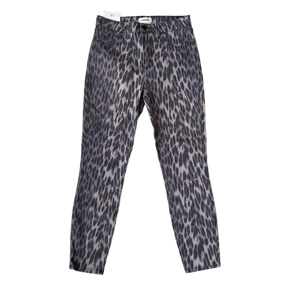 L’AGENCE Margot Animal Print High Rise Skinny Jeans 28 NWT